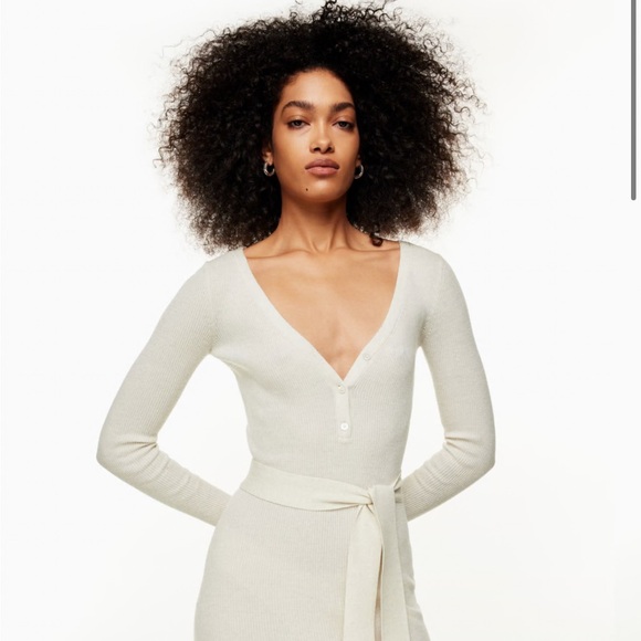 Aritzia Dresses & Skirts - NWT Aritzia The Group by Babaton Henley Sweater Dress Heather Birch size Small